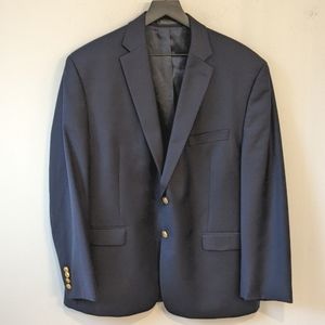 Lauren Ralph Lauren Navy Blue Wool Blazer Sport Coat Suit Jacket Gold Buttons